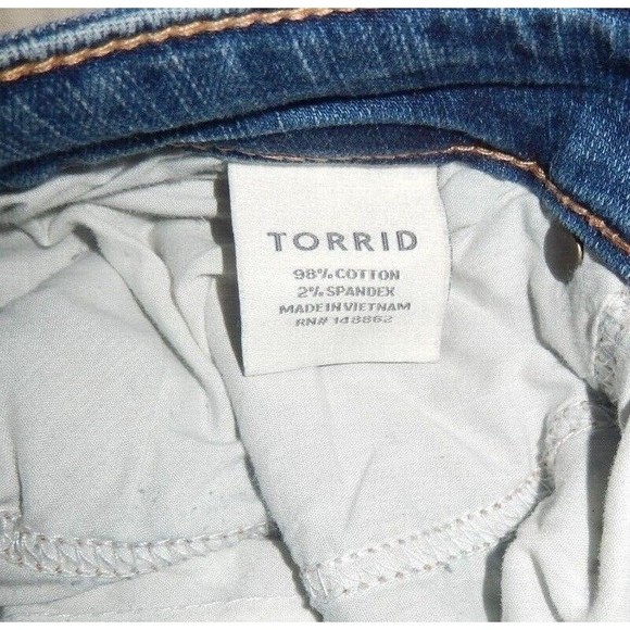 Torrid Ankle Skinny Denim Blue Jeans Women's 16 (38 x 25 1/2) Distressed - Picture 4 of 4